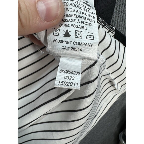 Footjoy Full Zip Hoodie Jacket Women’s Small Black White Stripe Thumbholes EUC - Picture 7 of 11